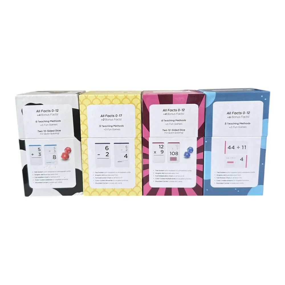 Math Flash Cards by Think Tank Scholar, Premium Set Add Subtract Multiply Divide